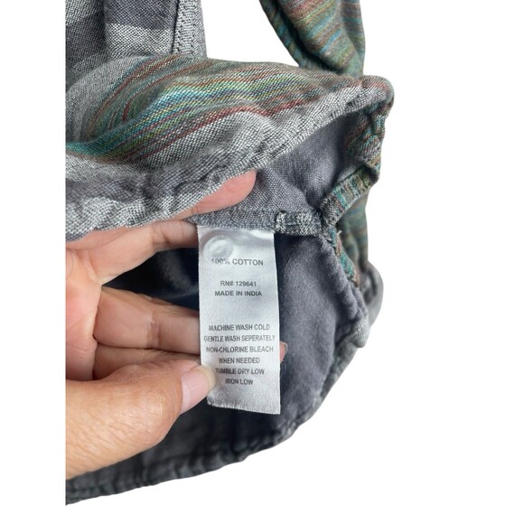 Carbon2Cobalt Women's Carefree EarthyButton Down Shirt Top Striped Size M Ikat - Picture 5 of 8